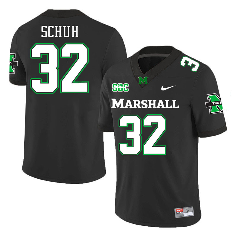 Marshall Thundering Herd #32 Pete Schuh College Football Jerseys Stitched-Black
